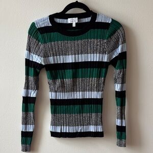 & Other Stories Striped Ribbed Long Sleeve Sweater
